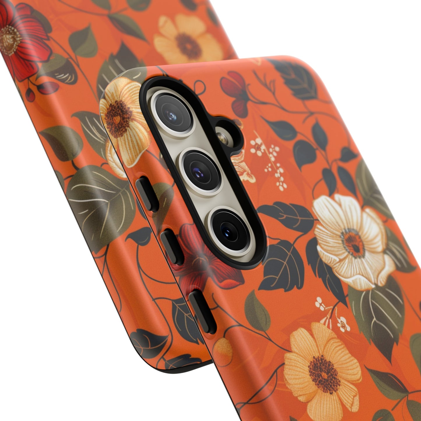 Orange Floral Phone Tough Case