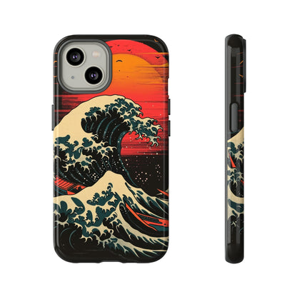 Great Wave off Kanagawa Retro Sunset