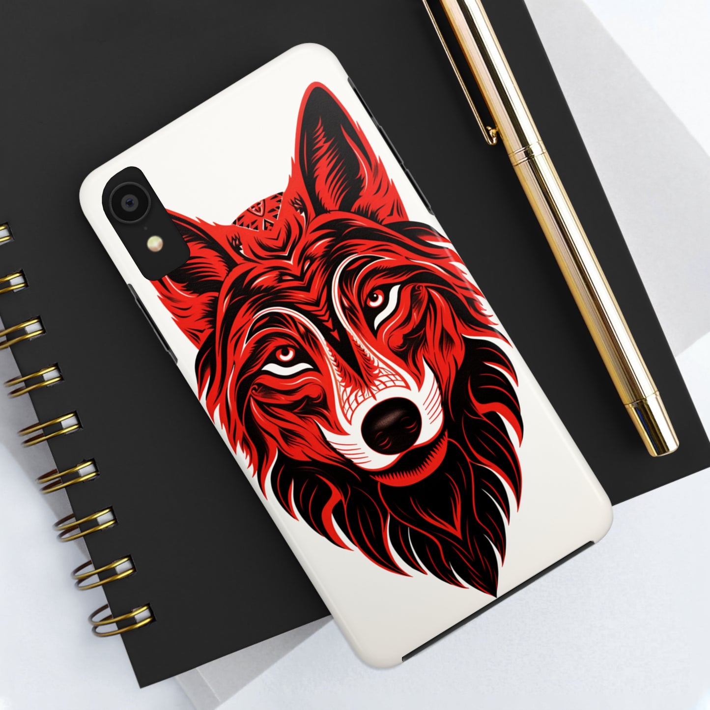 Mystic Echoes: Native American Tribal Wolf | Cultural Heritage iPhone Case