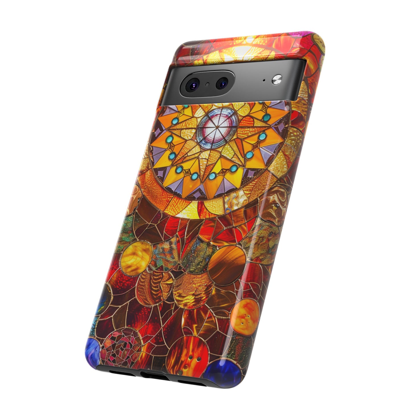 Cosmic Stained Glass Mandala Phone Case