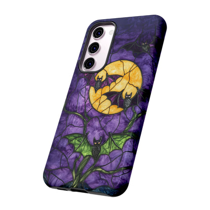 Full Moon Stained Glass Style Halloween Bats Phone Case