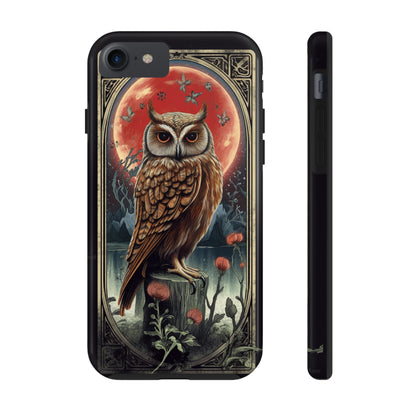 The Hermit Owl Tarot | Dark Academia Aesthetic Retro Tough iPhone Case | Embrace Mystical Vibes with Captivating Tarot Art and Reliable Protection