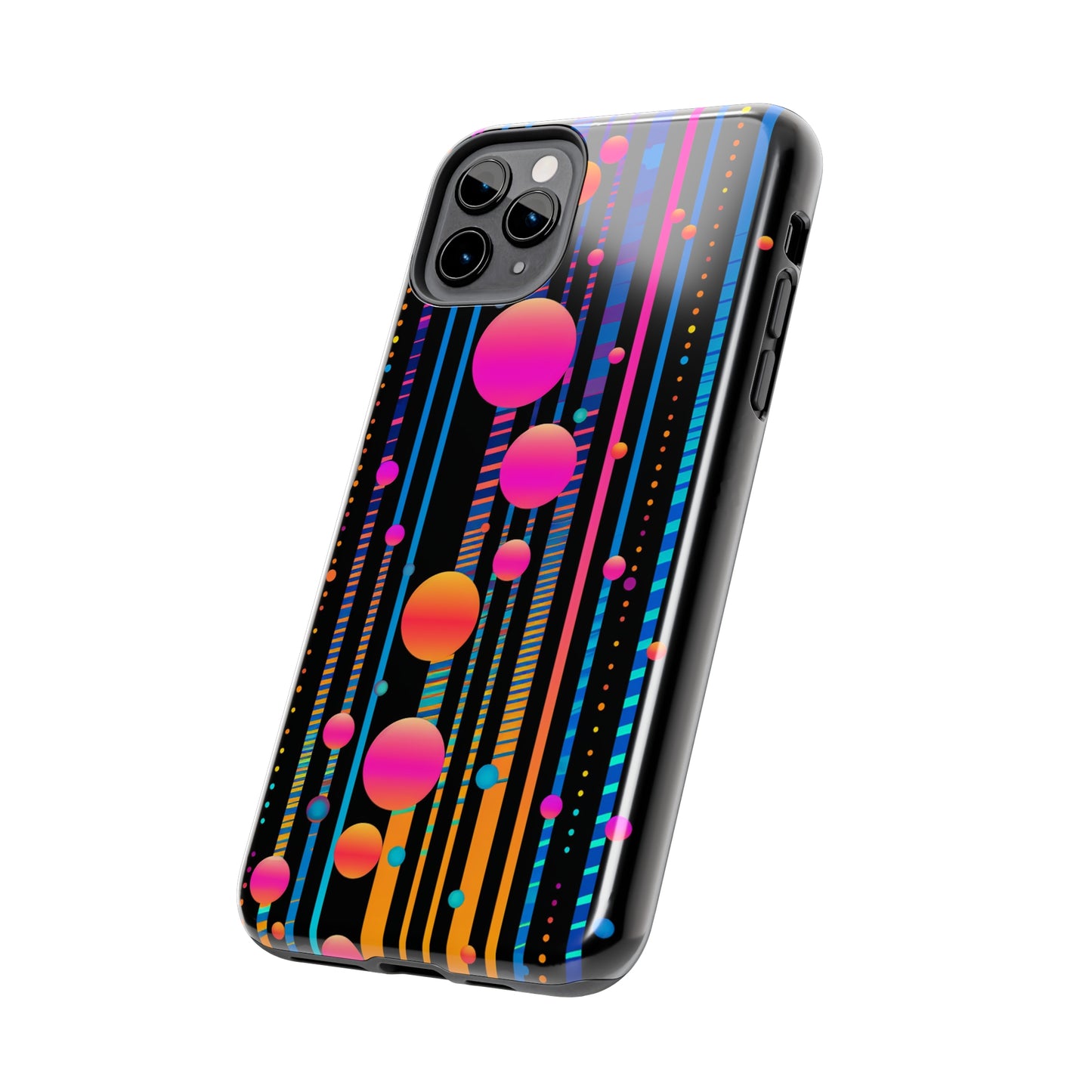 Experience a Blast from the Past: Retro Psychedelic Bubbles Tough Case for Apple iPhone Models