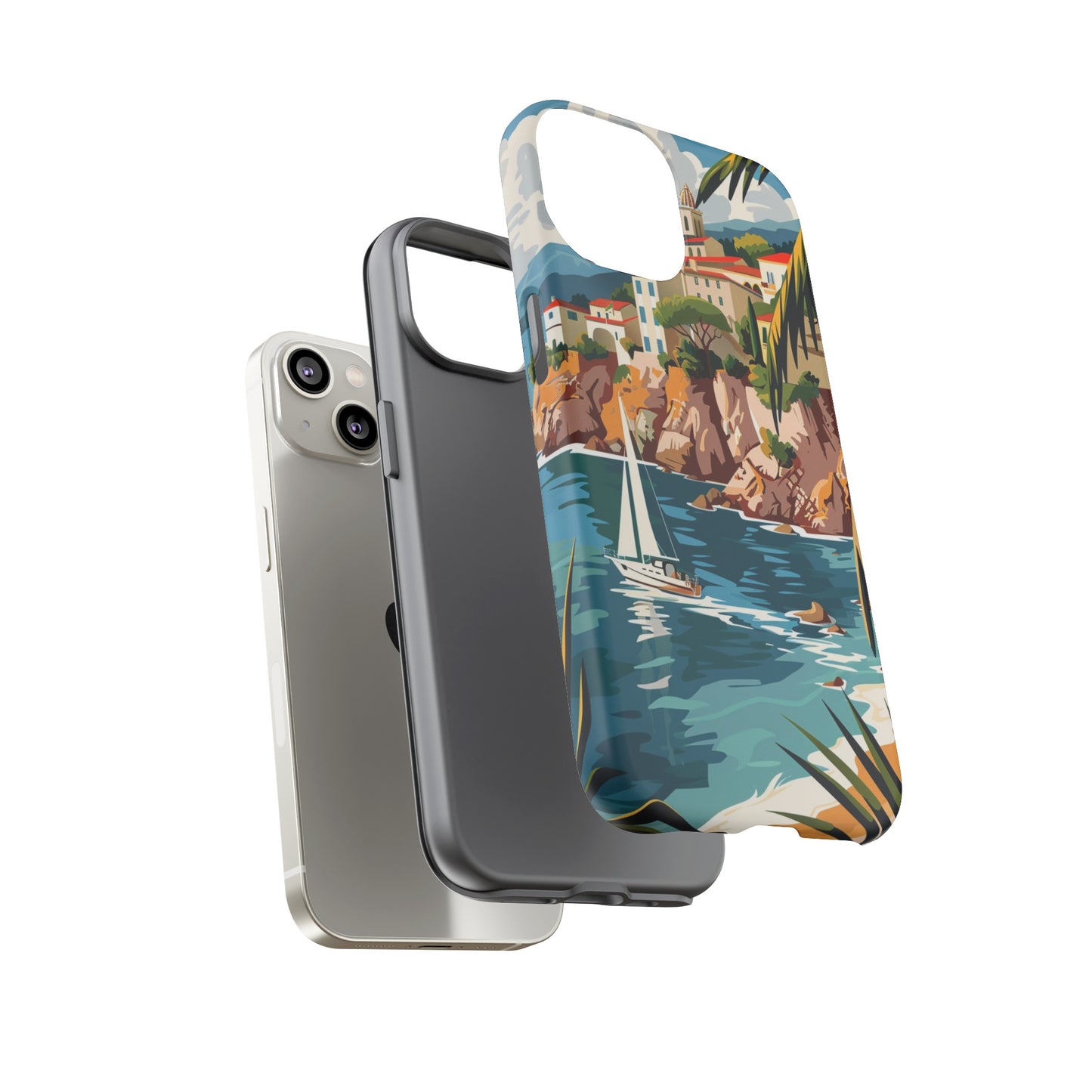 Midcentury French Riviera Sailboat Painting Phone Case