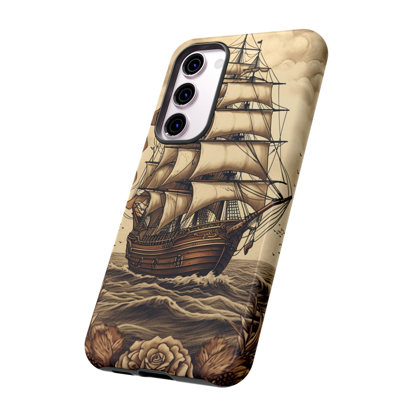 Vintage Tattoo Style Pirate Ship Phone Case