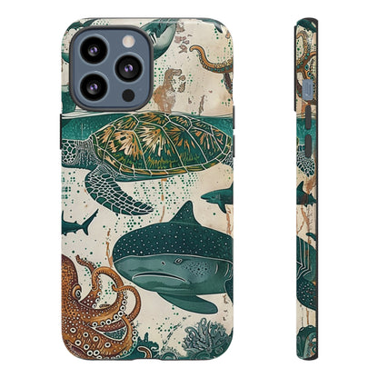 Undersea World Shark, Turtle, Manta Ray Phone Case