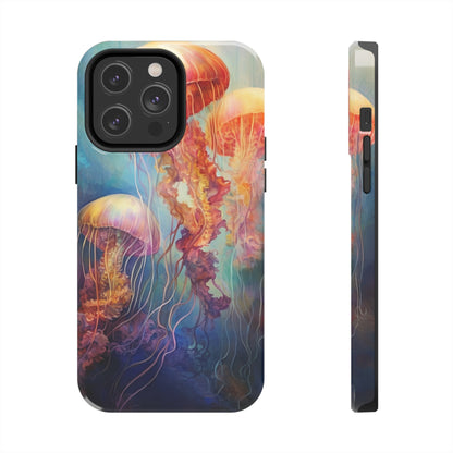 Psychedelic Colors of Jellyfish iPhone Tough Case | Dive into a Vibrant and Mesmerizing Underwater World