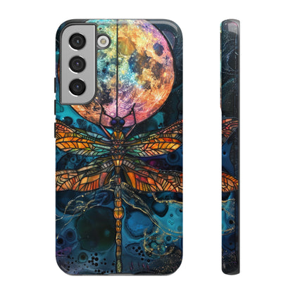 Full Moon Stained Glass Dragonfly Phone Cover