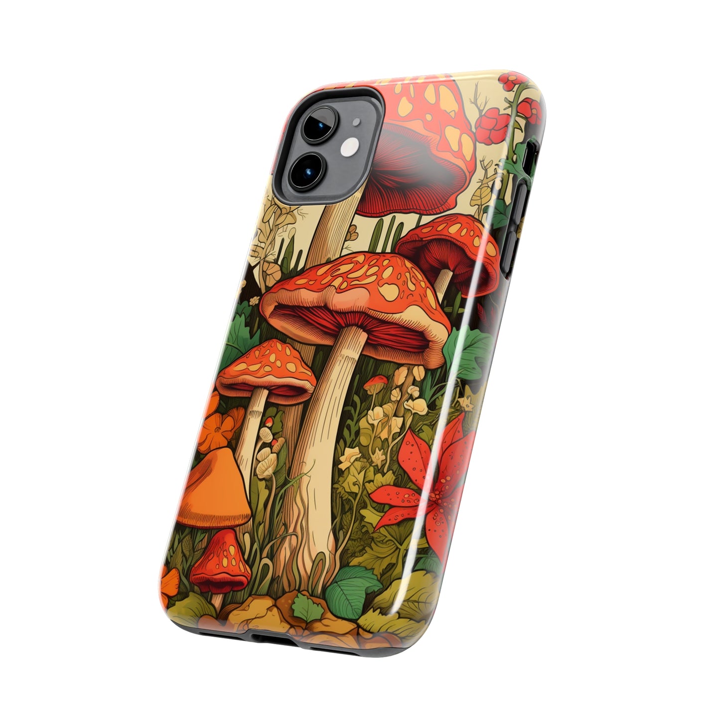 Psychedelic Retro Mushrooms: Dive Deep into Nostalgic Vibes | iPhone Case