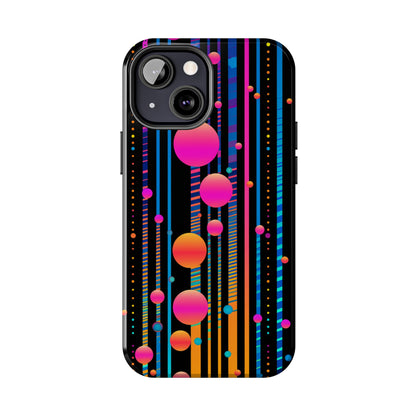 Experience a Blast from the Past: Retro Psychedelic Bubbles Tough Case for Apple iPhone Models