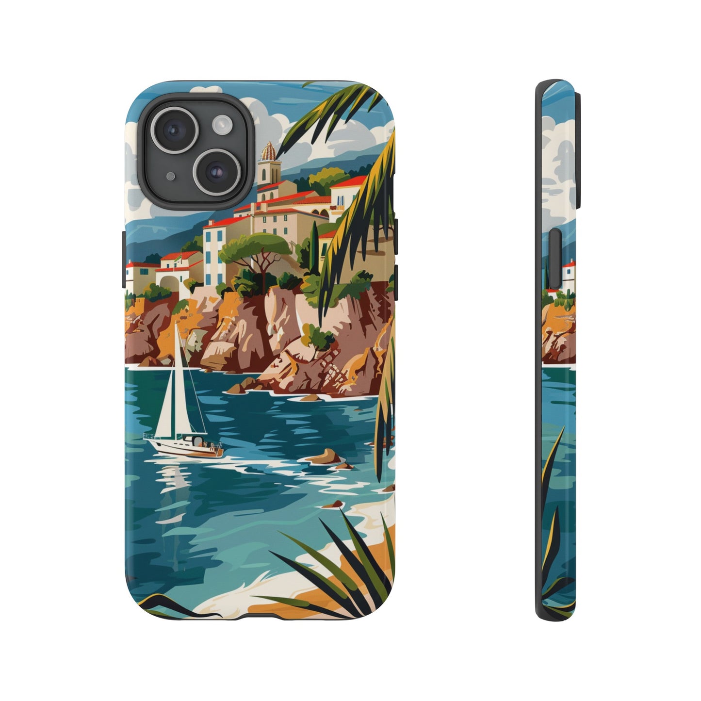 Midcentury French Riviera Sailboat Painting Phone Case