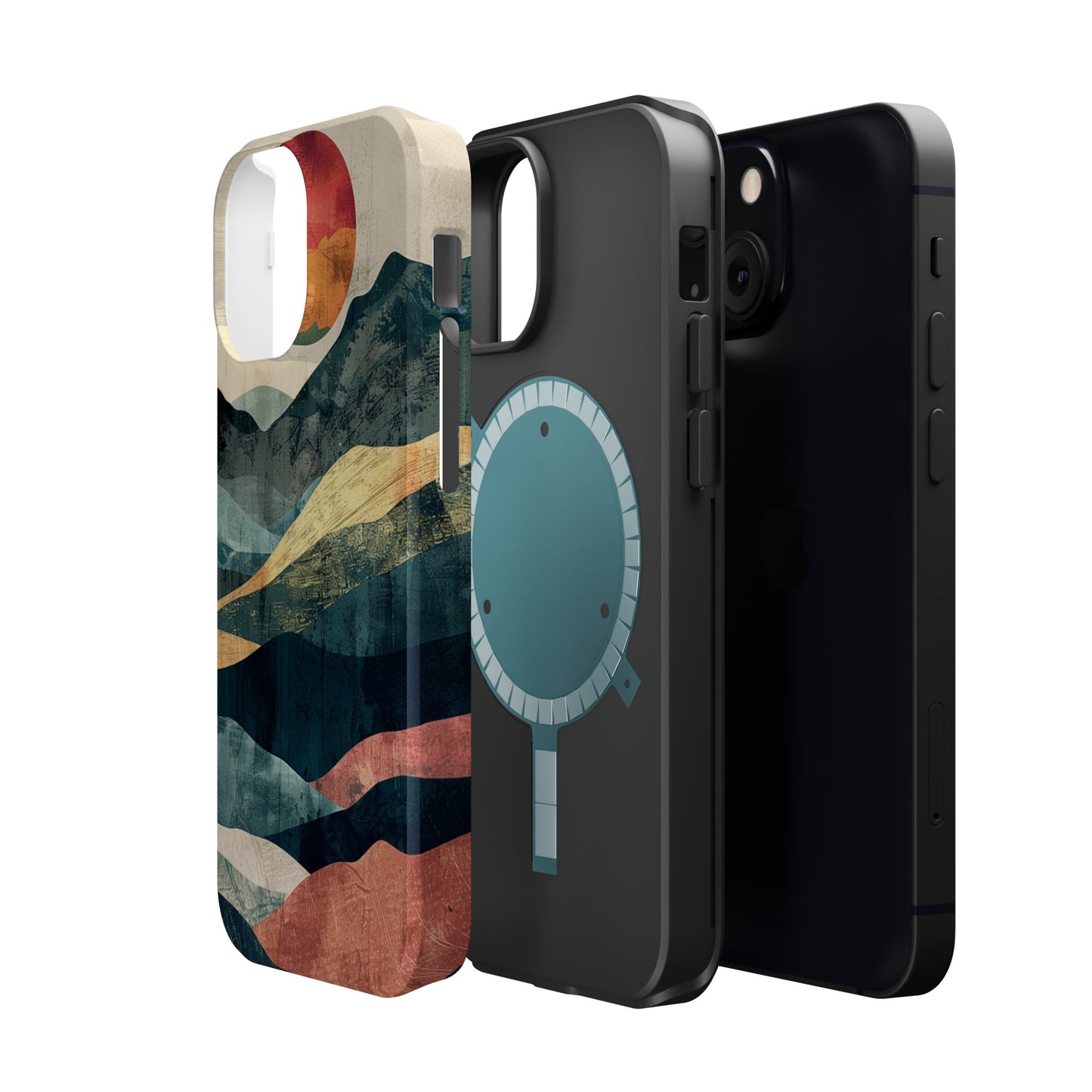 Retro iPhone Case Mountain Sunset MagSafe Phone Case