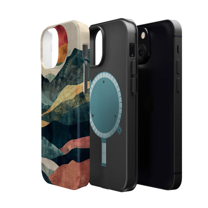 Retro iPhone Case Mountain Sunset MagSafe Phone Case