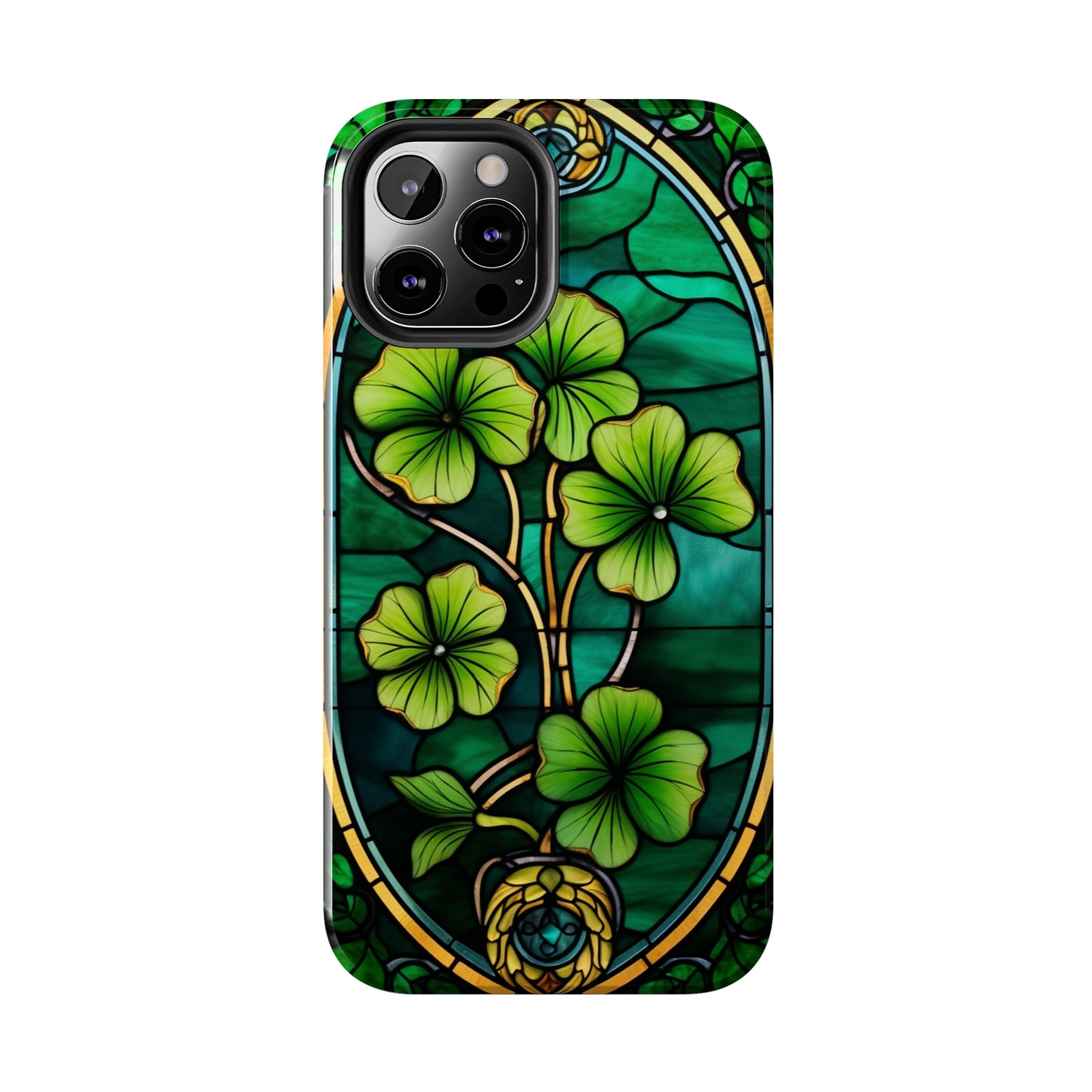 Lucky Charm: Four-Leaf Clover Phone Case | Symbol of Fortune for iPhone Models 11 through 14 Pro Max