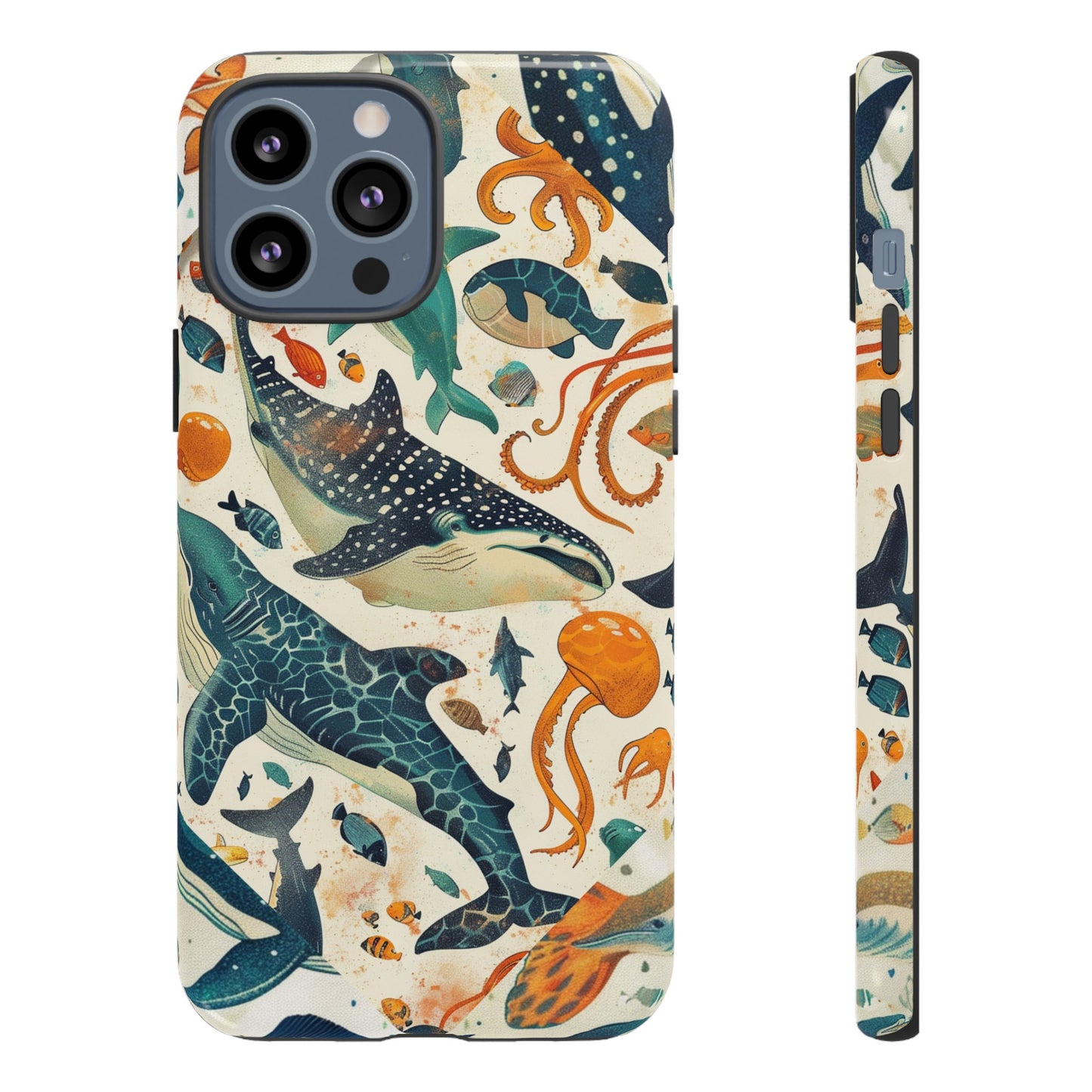 Undersea World Shark, Turtle, Manta Ray Phone Case