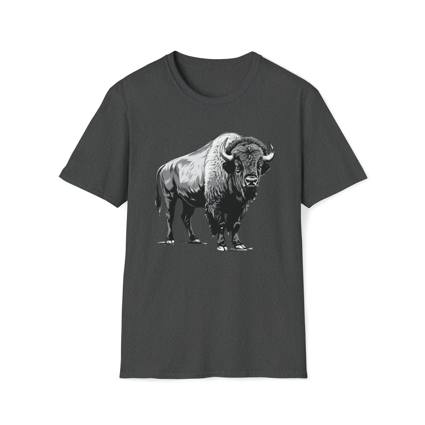 Western Bison Shirt - Bison T Shirt - Buffalo Shirt - Wyoming Shirt - Bison, 100% Cotton - Casual Comfort - Unique Wildlife Design