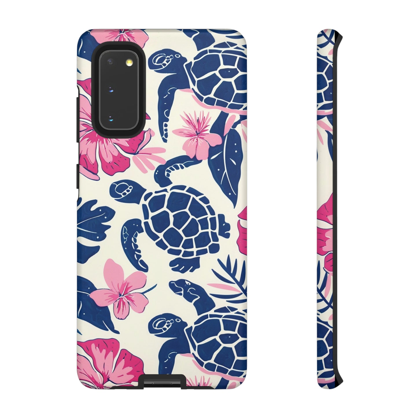 Undersea Floral Blue Sea Turtle Phone Case