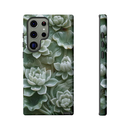 Green Jade Lotus Floral Art Phone Case