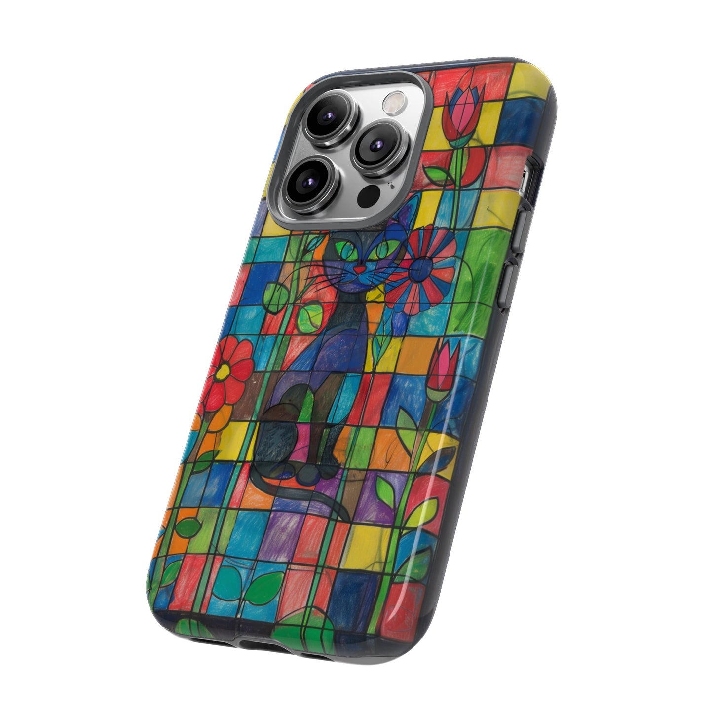 Cat in the Stained Glass Garden Phone Case