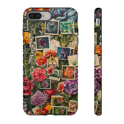 Vintage floral stamps phone case for iPhone 15