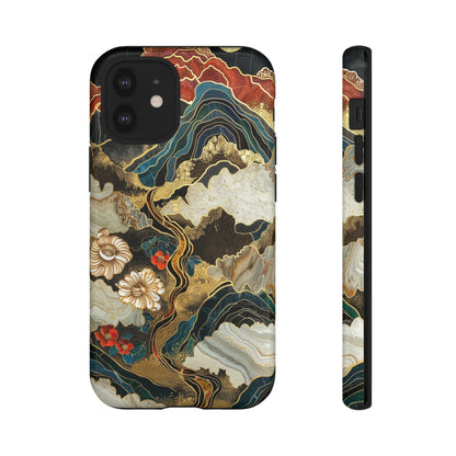 Chiyogami Stained Glass Floral Mountain Phone Case