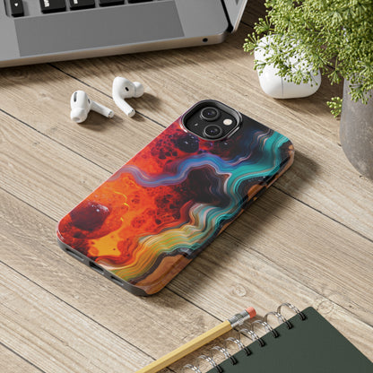 Faux Wood and Colorful Epoxy iPhone Case | Embrace the Beauty of Nature and Vibrant Artistry