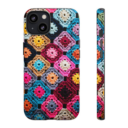 Vintage Floral Crochet Blanket Knit Look Phone Case