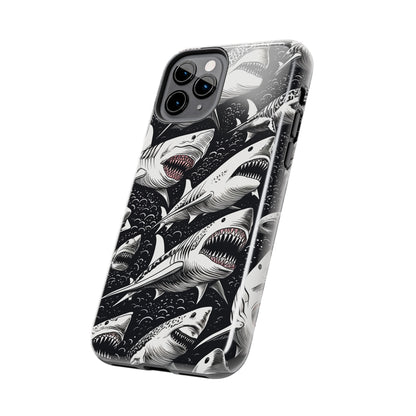 Deep Blue Mystery: Majestic Shark Design | Aquatic Adventure iPhone Case