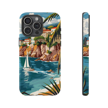 Midcentury French Riviera Sailboat Painting Phone Case