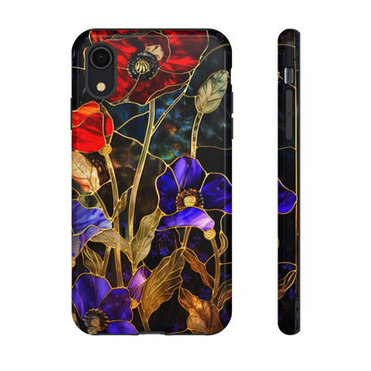 Night blossom stained glass design phone cover for iPhone 12