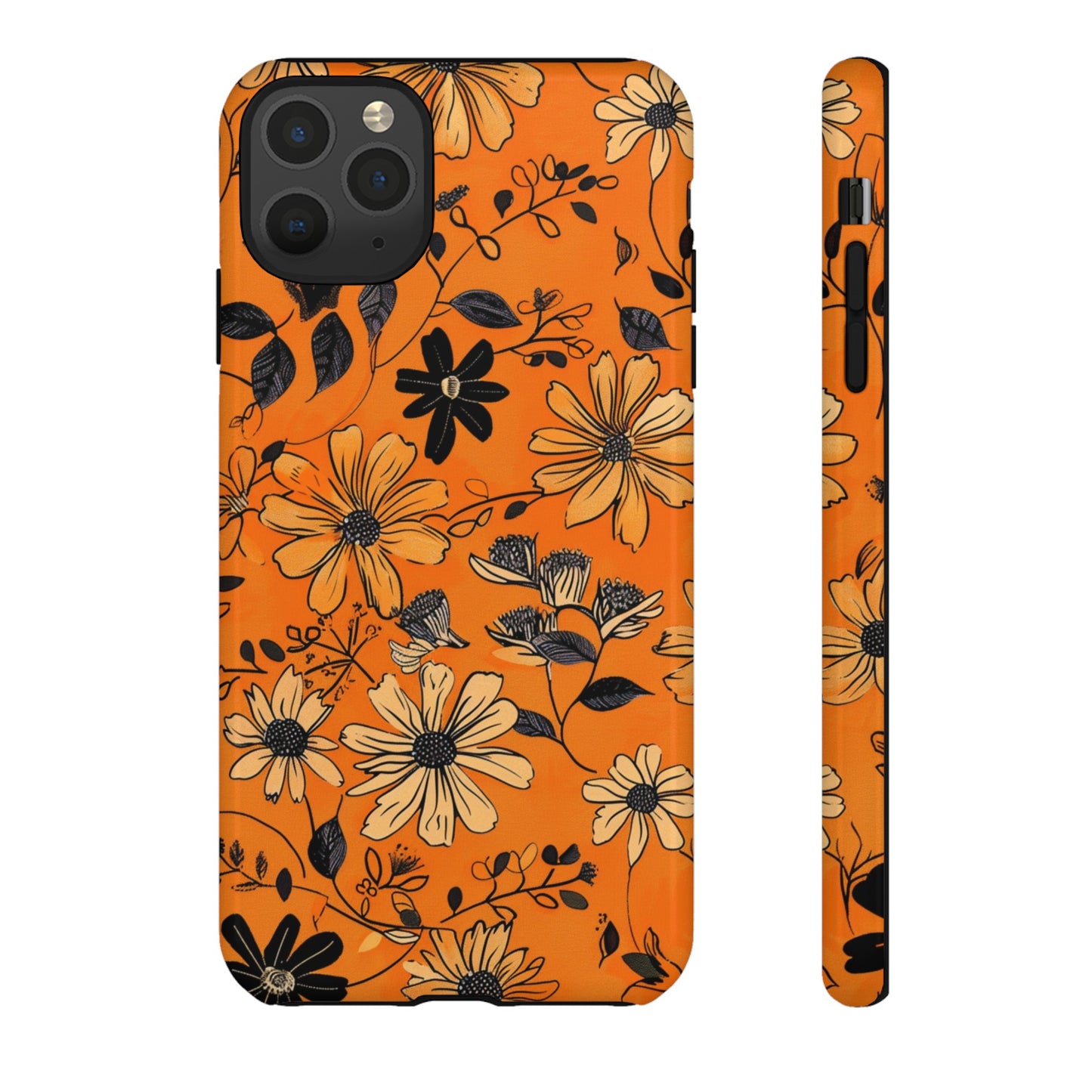 Orange Floral Phone Case Cute Summer Flower Aesthetic