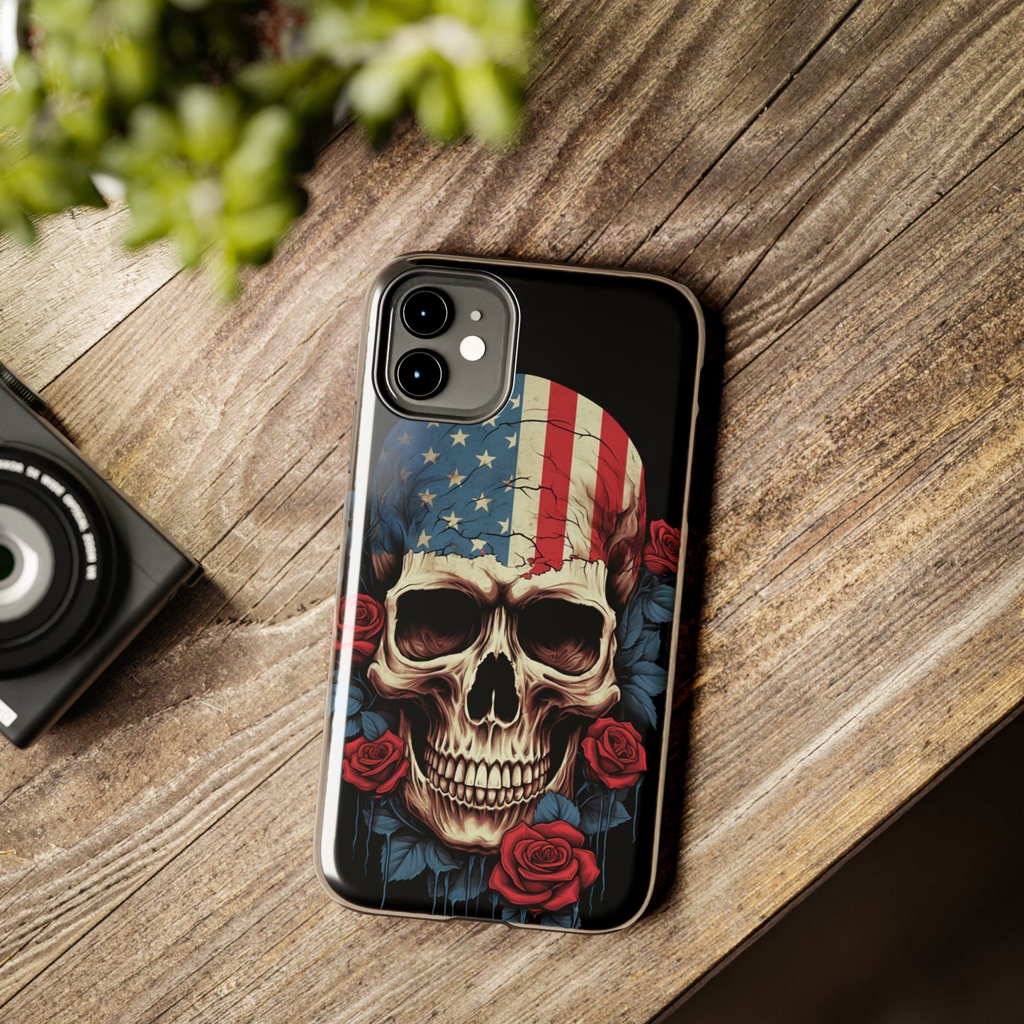 American Pride with an Edgy Spin: Skull USA Flag iPhone Case – Modern Protection Meets Patriotic Design