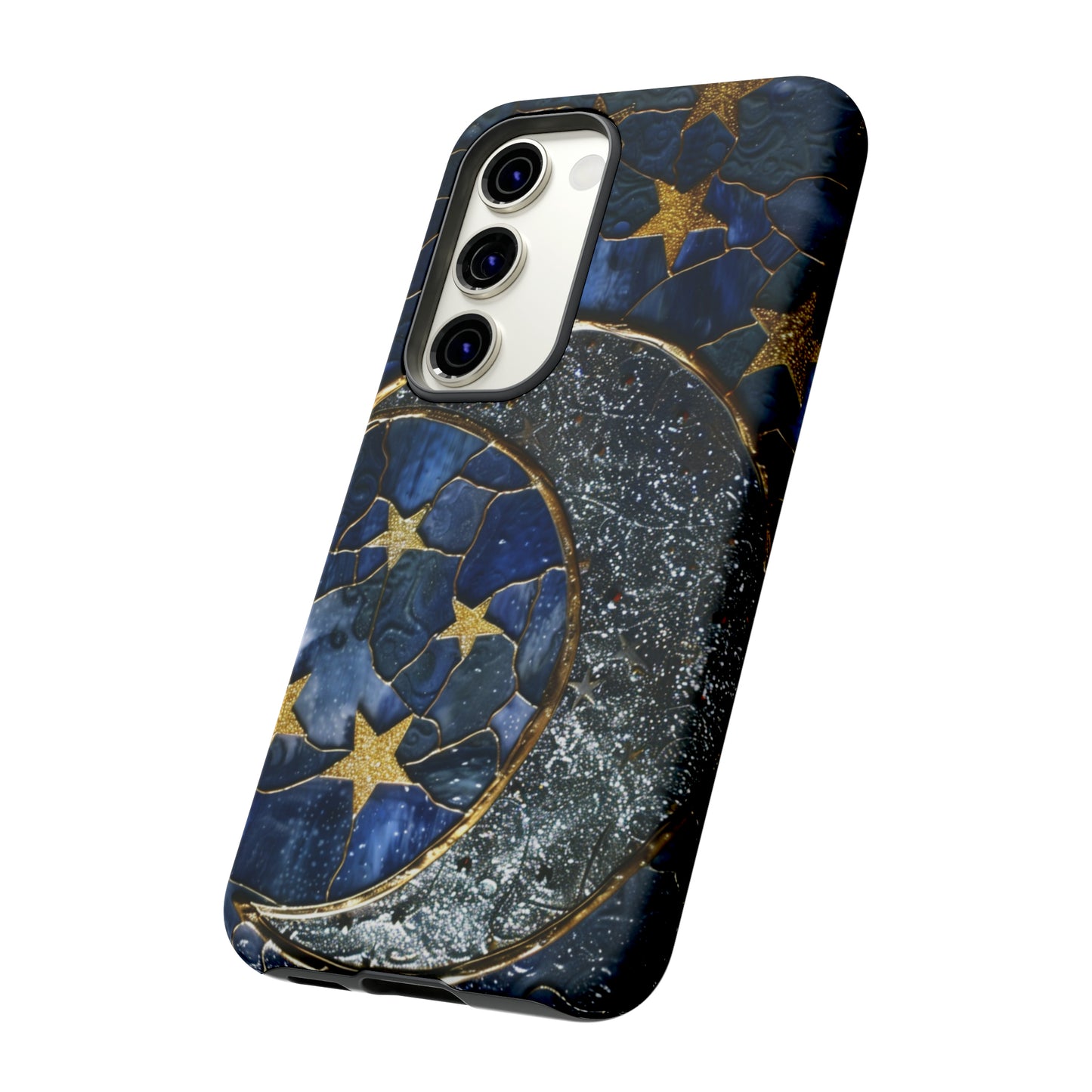 Moon Stars Stained Glass Starry Night Phone Case