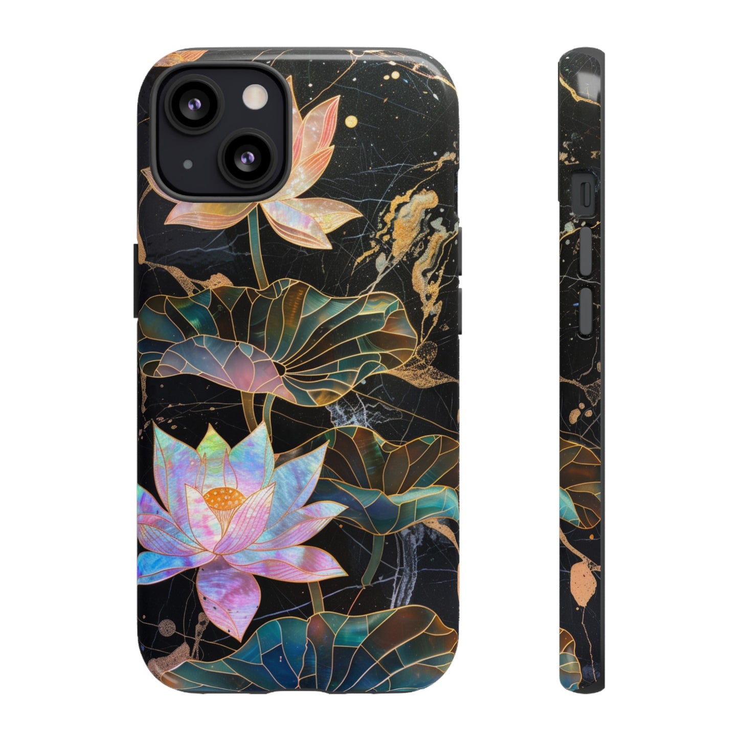 Zen Stained Glass Lotus Floral Design Phone Case