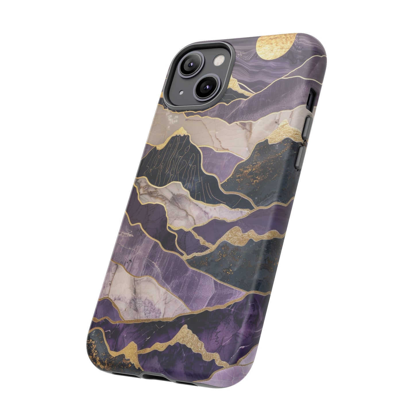 Abstract Purple Gold Mountain Phone Case