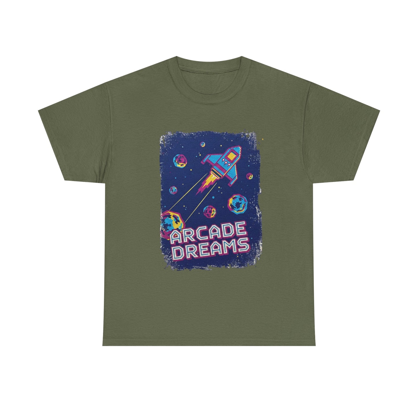 Asteroids Arcade Sci Fi T-Shirt Retro Gamer Gen X Nerd Tee