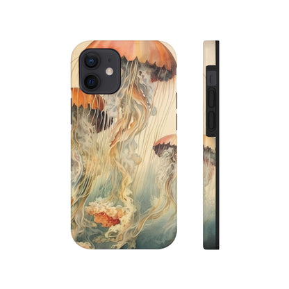 Floating Jellyfish iPhone Tough Case | Dive into an Ethereal Underwater World with Reliable Protection