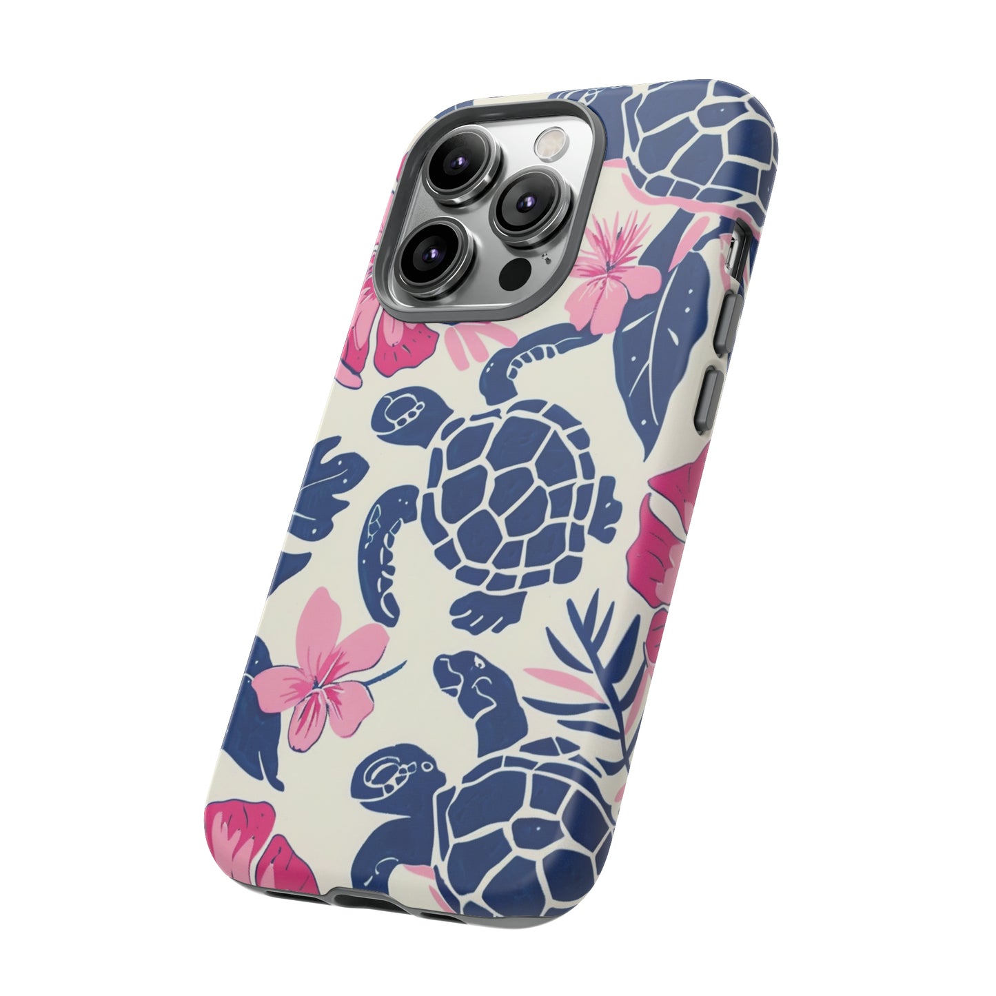 Undersea Floral Blue Sea Turtle Phone Case