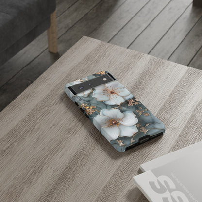 White Flower on Marble Stone  Phone Case