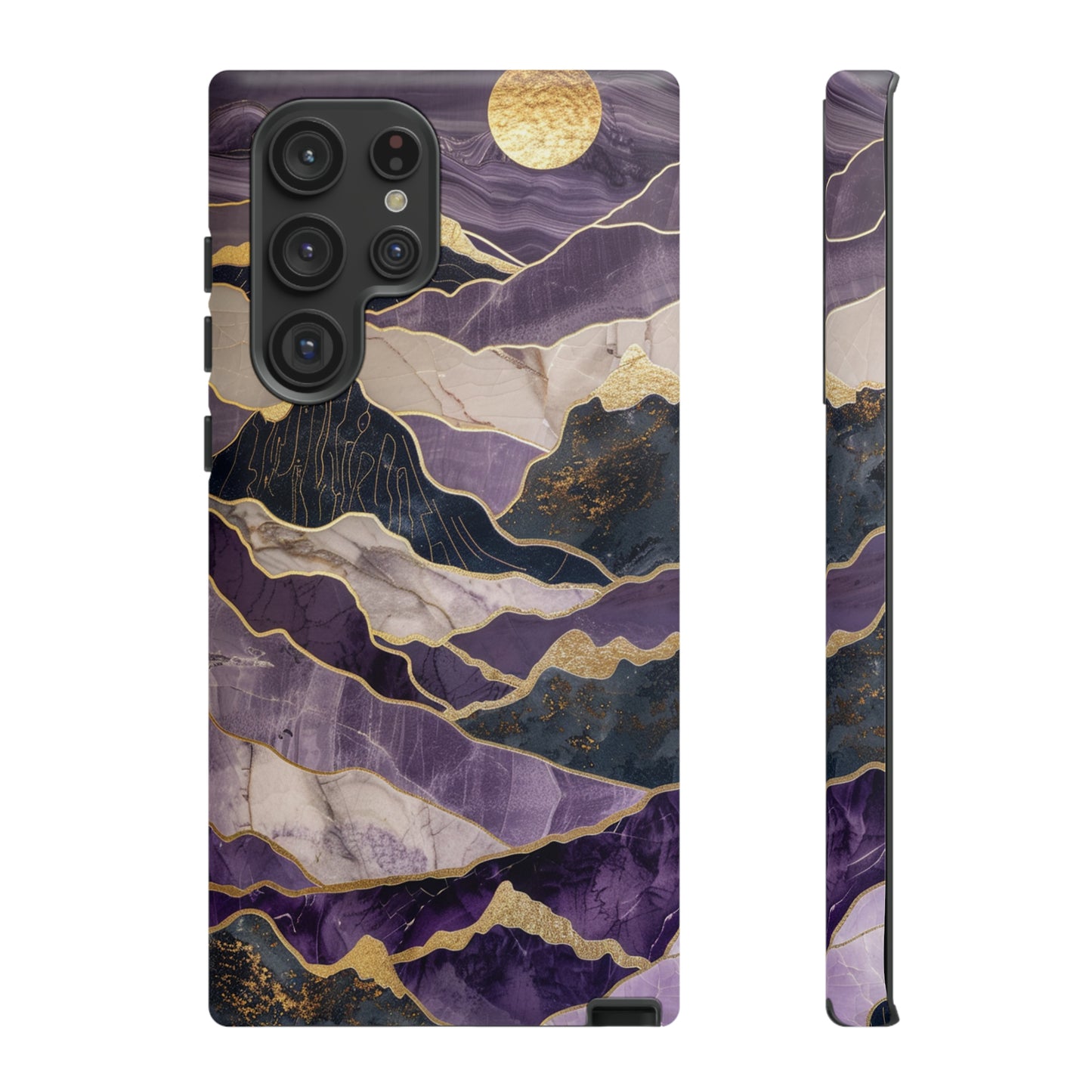 Abstract Purple Gold Mountain Phone Case