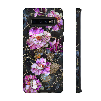 Magenta Color Floral Stained Glass Phone Case