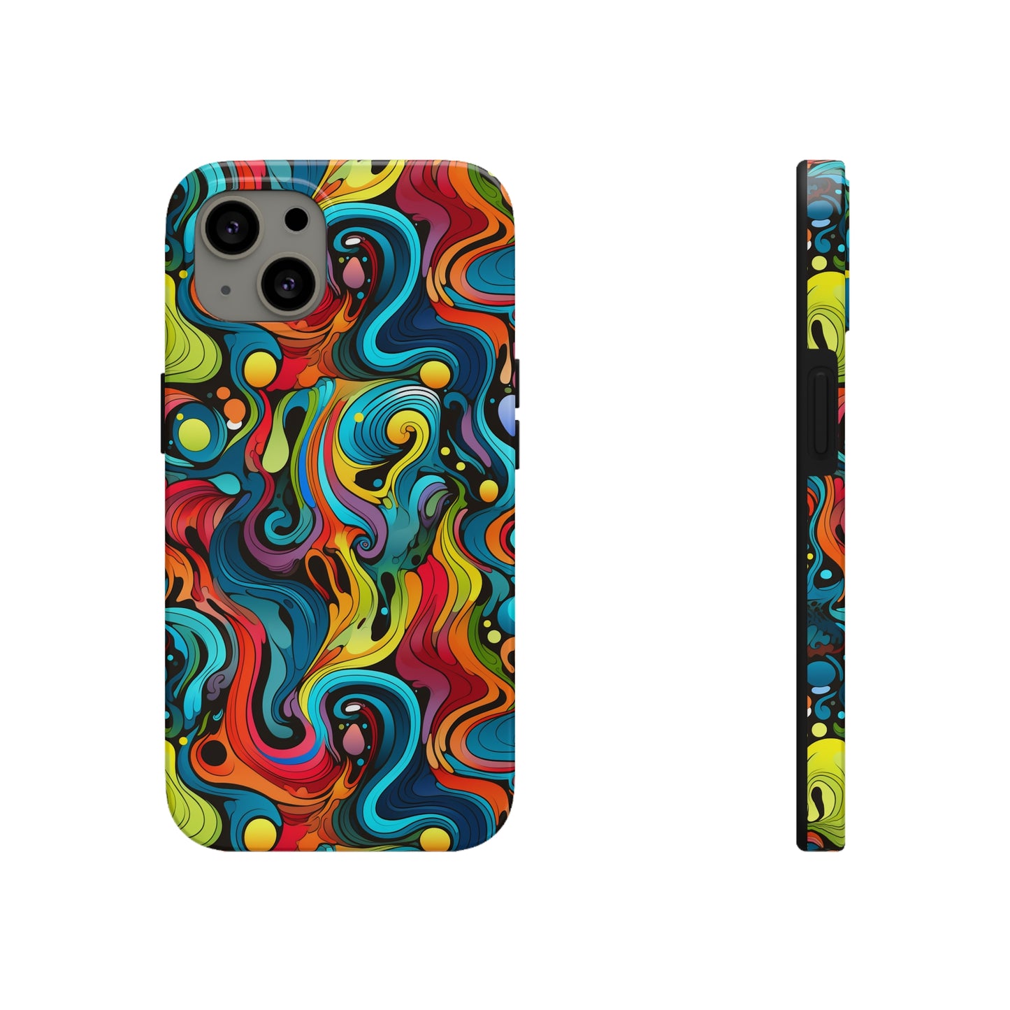 Psychedelic Rainbow Tough iPhone Case | Embrace Vibrant Style and Reliable Protection