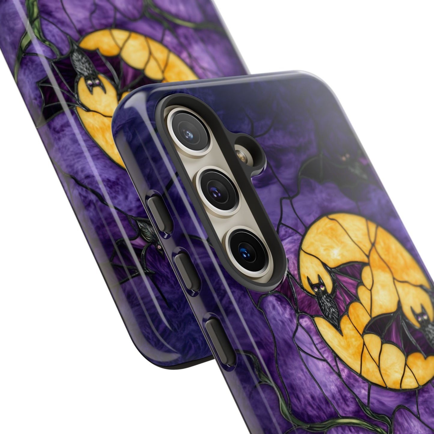 Full Moon Stained Glass Style Halloween Bats Phone Case