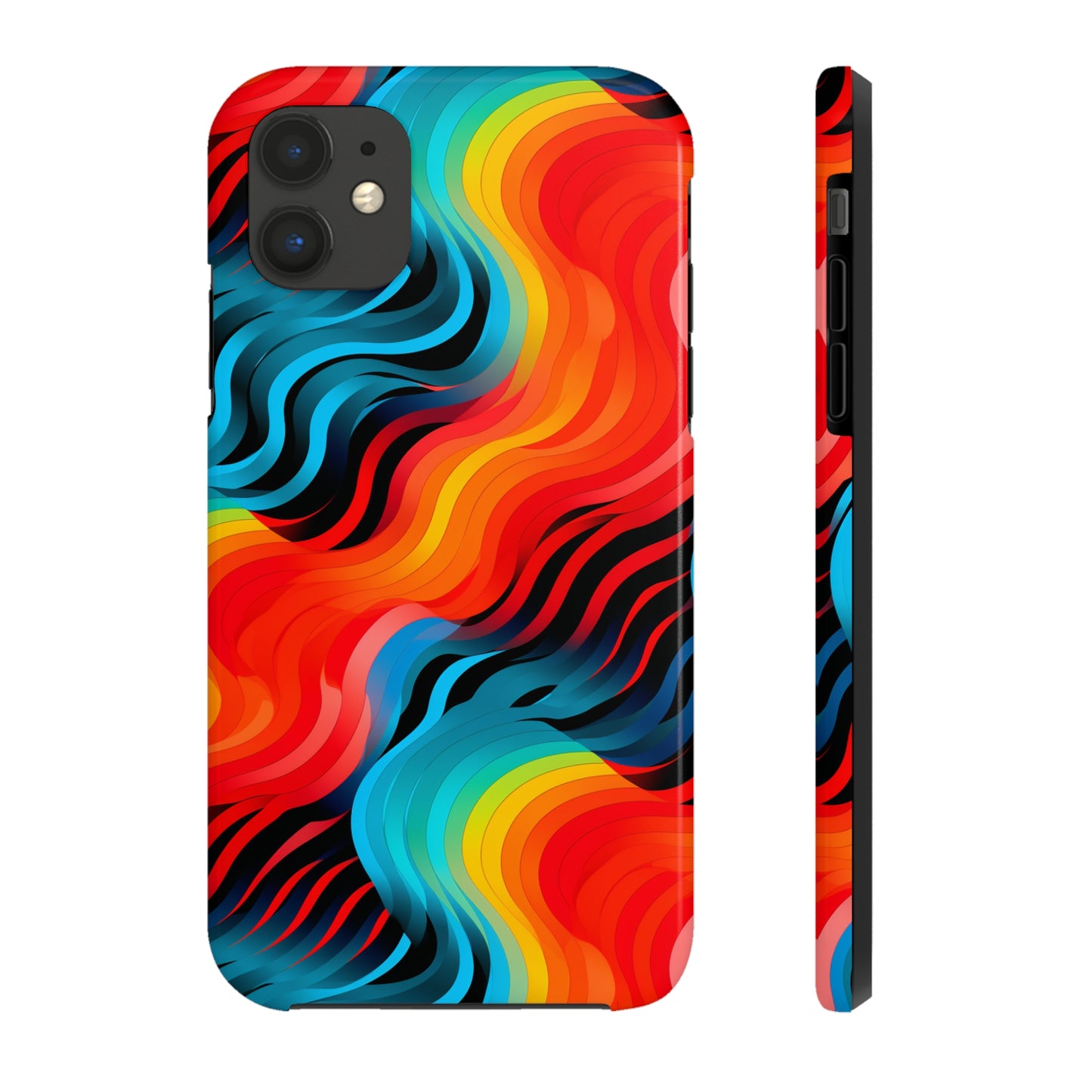 Color Splash Wave Pattern Tough iPhone Case | Embrace Vibrant Style and Reliable Protection