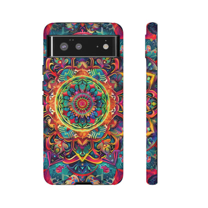 Cosmic Stained Glass Mandala Phone Case