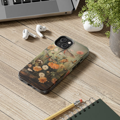 Dragonfly Floral Print iPhone Case | Nature-Inspired Elegance and Device Protection