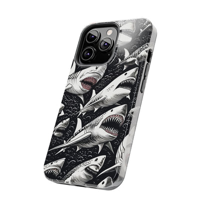 Deep Blue Mystery: Majestic Shark Design | Aquatic Adventure iPhone Case