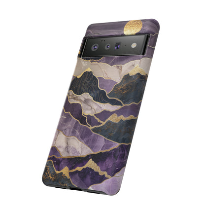 Abstract Purple Gold Mountain Phone Case