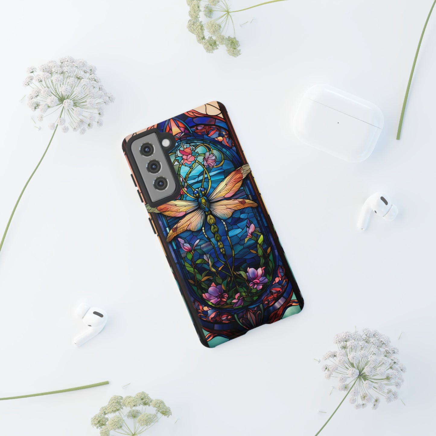 Art Nouveau Stained Glass Dragonfly Phone Case