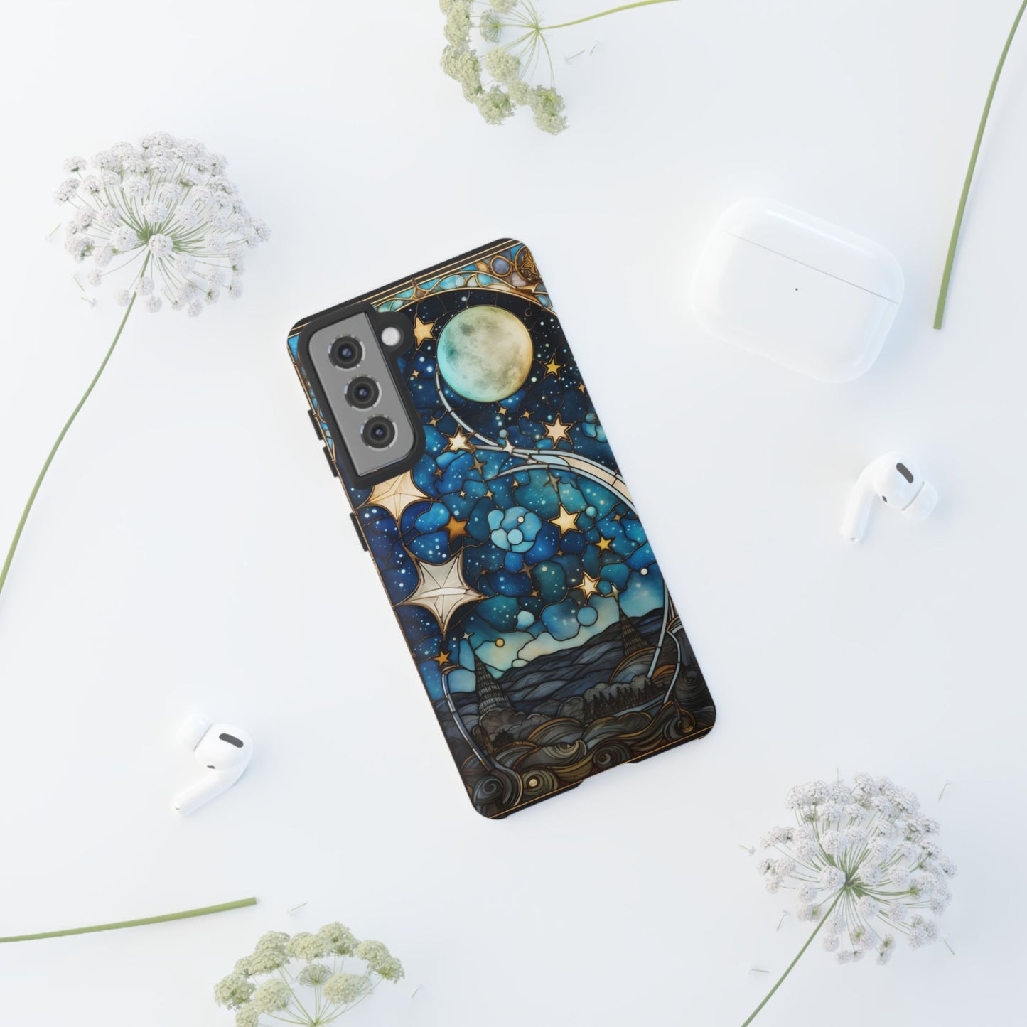 Boho Starry Night Stained Glass Artistry Phone Cover